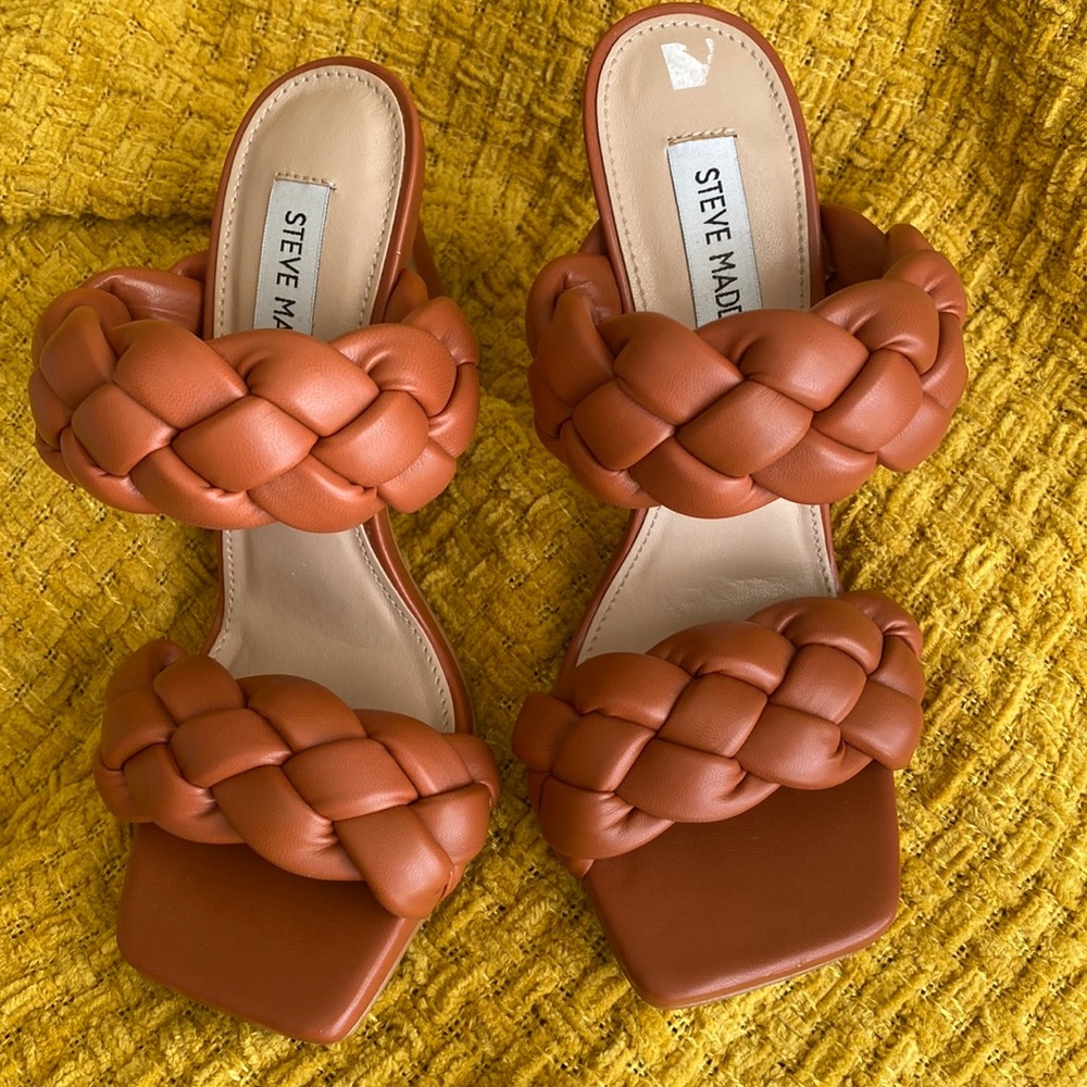 Steve Madden Women's Kenley Heeled Sandal, Burnt Orange, 6